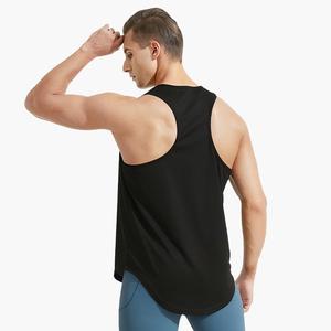Custom Printing Men Dry <b>Fit</b> Gym Running Solid Color Sweat <b>Vest</b> O-Neck Sports Breathable <b>Muscle</b> Fitness Blank T-shirt for men - Product Image 4