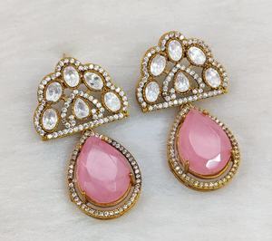 Pendientes de Moissanita Polki y Piedra Doble, Diseño Minimalista, Hermoso Diseño, Perfectos para Fiestas y Ocasiones Festivas, Ligeros - Product Image 5