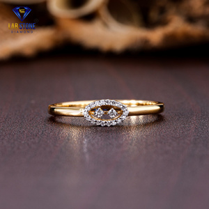 Lab-Stone Party Wear Bague en diamant 0.064 TDW Diamant taille ronde Or jaune Couleur EF-VS - Product Image 1