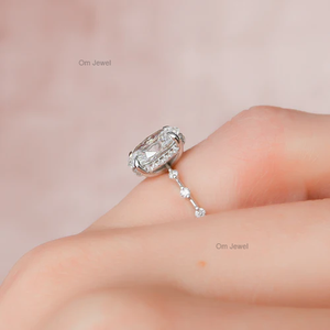 Anillo de boda de compromiso de mujer cristiana clásica de oro blanco de 14 quilates IGI certificado Oval Lab Grown Diamond elegante Punta de fiesta - Product Image 3