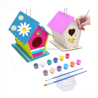 EN STOCK Kit de maisons d'oiseaux en bois pour enfants avec bandes de peinture, kit de bricolage pour construire et peindre des nichoirs, ensemble de jouets à dessiner