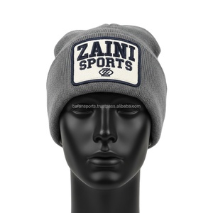 Gorro de invierno para mujer, gorro de punto acrílico Premium 320 GSM, gorro de jacquard bordado con logotipo personalizado gris suave y cálido estirable - Product Image 1