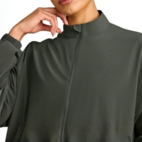 Veste coupe-vent légère et écologique pour femmes, en nylon sans couture, col montant, respirante, résistante à l'eau et au vent, avec fermeture éclair intégrale, idéale pour le yoga