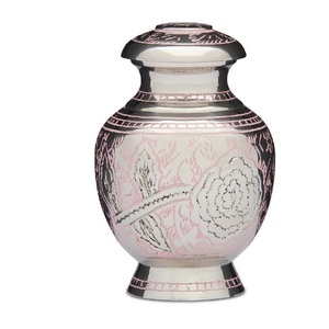 Urnes funéraires en laiton de haute qualité et uniques avec gravure urnes funéraires en métal fini de couleur or et rose pour cendres humaines - Product Image 1