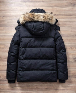 Parkas d'hiver personnalisées pour homme et femme 2026, respirantes, en fourrure de loup, rembourrées en duvet de canard, matelassées - Product Image 2