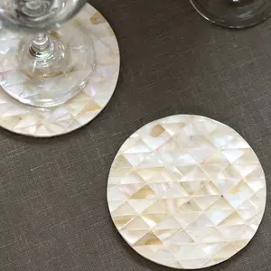 Pretty Pattern Stylish Addition Ideal Decor Element For Your Living Space Mother of Pearl Coaster