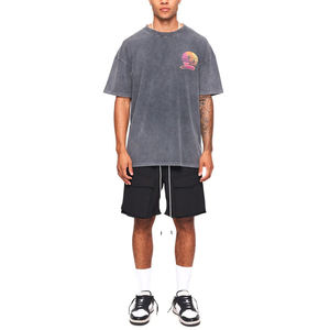 Fabricación de Pakistán Camiseta de lavado ácido para hombre Jersey de manga corta con logotipo personalizado con ropa ligera de longitud larga para adultos - Product Image 3