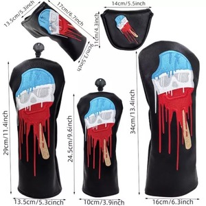 Wholesale Waterproof Leather <b>Golf</b> Club Wood Driver Headcover Premium Head Covers for Golfers - Product Image 6