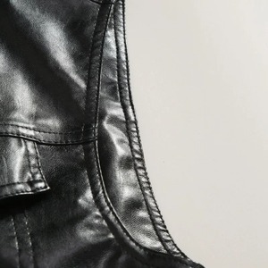 เสื้อกั๊กหนังแกะลำลองสำหรับผู้ชายเสื้อกั๊กหนังแท้แฟชั่นพรีเมี่ยมเสื้อกั๊กตัดหนังวัว - Product Image 5