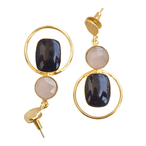 Pendientes Colgantes de Latón de Moda, Exportación de Piedras Semipreciosas Naturales, Latón Chapado en Rodio, Estilo Moderno, Premium, Listos para B2B - Product Image 6