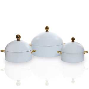 ชุดหม้อเก็บความร้อนสุญญากาศสองชั้นเคลือบทอง  ทำจากสแตนเลส  ชุด 3 ชิ้น - Product Image 5