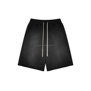 Pantalones cortos de verano para hombre personalizables de lana de algodón de alta calidad con efecto de decoloración solar 6 colores decoración Vintage suministro al por mayor - Product Image 6