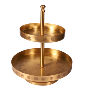 Conception populaire support à gâteau en laiton Dessert plateau de service assiette Cupcake mariage rond fruits thé fête Table Snack support - Product Image 2