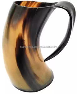 Tasse en corne traditionnelle écologique polie à la main Viking Tankard pour Ale Mead Cold Brew Rustic Drinkware Wholesale Bulk - Product Image 3