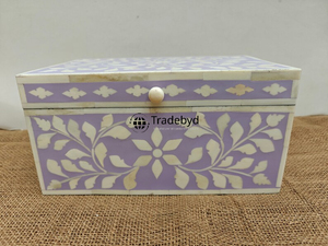 Caja de incrustaciones de hueso y fregona de lujo para almacenamiento de joyas organizador Premium hecho a mano con decoración elegante atractivo Tradebyd - Product Image 2