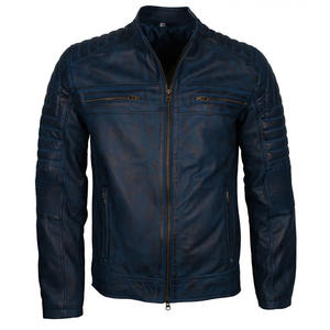 Veste en cuir personnalisée de haute qualité pour hommes Veste en toile respirante avec col montant Vêtements d'hiver à la mode - Product Image 1