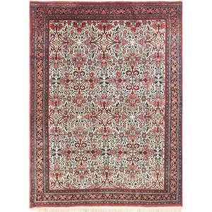 Aalam Hand Knotted <b>Wool</b> Rugs <b>Red</b> Orange Floral Abstract Pattern for Home Entryway Hallway 9x12 Rectangle Size for Teens-Pae-5551 - Product Image 1