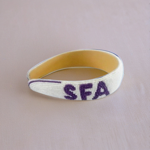 Export Quality Custom Beaded Fabric Sports Team <b>Pearl</b> <b>Headband</b> Handmade Game Day Letter Hairband Embroidered Fan Accessories - Product Image 2