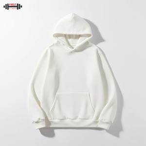 Sweats à capuche en polaire sans ficelle avec logo personnalisé, streetwear teint en tissu uni, impression bouffante, fabricant 300gsm de coton régulier - Product Image 5