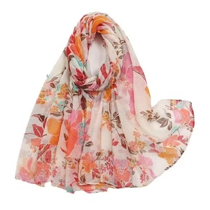 Latest Scarves for <b>Women</b> Lightweight Summer Floral Print Pattern Scarf for <b>Women</b> Dressy Long Thin Scarf <b>Shawl</b> For <b>Women</b> - Product Image 1