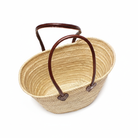 Sac fourre-tout de plage en feuilles de palmier tissées à la main, fabriqué en MA, avec longue poignée pour femmes, utilisation en extérieur