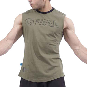 Débardeur en coton 230 GSM avec logo personnalisé pour hommes, sans manches, pour musculation et fitness - Product Image 4