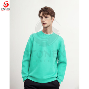 Customized Printed <b>Men's</b> 100% Cotton-Fleece Puffer Sweatshirts Long Sleeve Slim Fit Lined Winter <b>Pullover</b> Plain Knitted Style - Product Image 3
