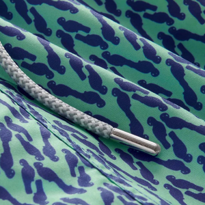 <b>Men</b> Recycled <b>Swim</b> <b>Shorts</b> Green Parrot Inspired <b>Pattern</b> Quick Dry Beach <b>Swim</b> Trunks with Elastic Waist Drawstring Pockets - Product Image 5