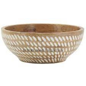 Handcrafted Wooden Bowl with Natural Wood Grain Patterns Perfect for Displaying Fruits or Serving Side Dishes During Meals - Product Image 1