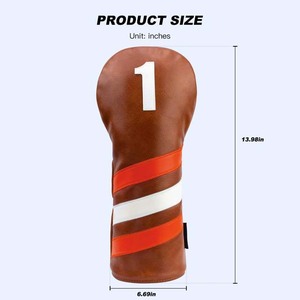 Fundas para Palos de Golf de Cuero PU Cómodas y Duraderas con Diseño de Rayas Impresas Personalizadas para Uso en Exteriores - Product Image 5