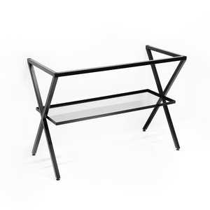 Chevalet métallique de 80 cm avec étagère en verre pour articles de bain et toilettes - Product Image 1