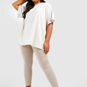 Camiseta de Cuello Redondo para Mujer, Talla Grande, Holgada, de Poliéster/Algodón Ecológico, de Secado Rápido y Transpirable, Personalizable al por Mayor - Product Image 5