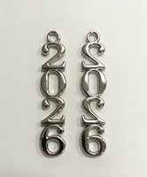 Breloques Métalliques Personnalisées Année Numérotée, Pendentifs en Alliage de Zinc Plaqué Argent Poli, Bijoux de Remise de Diplôme, Porte-clés, Artisanat DIY Moderne