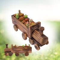 Miho Maison et Jardin, Vente en gros d'usine, Pot de fleurs en bois style train pour la décoration du jardin et de la maison