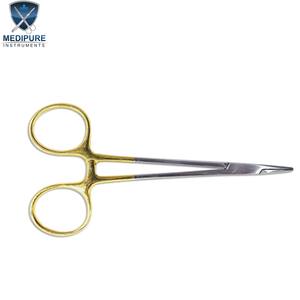 Portaagujas de Oro Más Vendido, 4.5 Pulgadas, Mordazas de Carburo de Tungsteno, Acero Inoxidable, Instrumento Quirúrgico Dental, Agarre Preciso y Duradero - Product Image 4