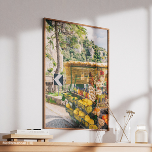 Modern Mediterranean Colorful Tropical Fruit Cart Artwork Premium Canvas Art with Wood <b>Frame</b> Wholesale Decor - Product Image 4