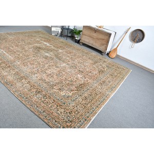 Tapis en laine vert beige classique 9.3X13 pieds fait à la main turc Patchwork Rectangle couloir Design pour les adolescents vivants tapis de chevet en latex - Product Image 2