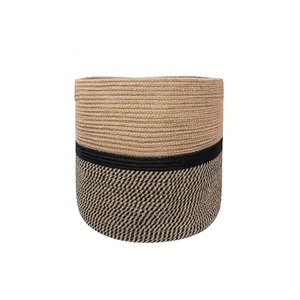 Panier en jute et coton pur avec poignée, panier de rangement tissé à la main, panier à plantes - Product Image 3