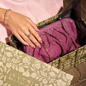 Made in Pakistan Women Fashion <b>Clutches</b> Embroidery Rhinestone Pearl Magnetic Closure High Quality Customizable Sizes Low Price - Product Image 4