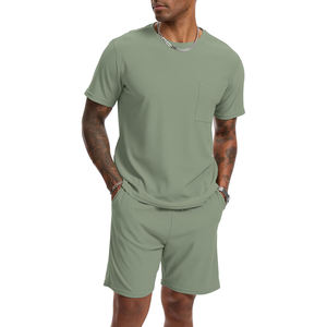 Conjuntos cortos para hombre, conjuntos de 2 piezas, chándales de verano a la moda, conjunto informal de manga corta y pantalones cortos para hombre - Product Image 1