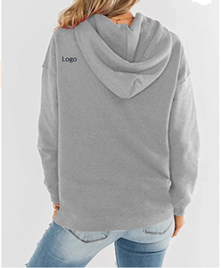 Sweat à capuche pour femme en gros à bas prix d'usine Sweat à capuche léger en coton avec fermeture éclair pour femme - Product Image 5