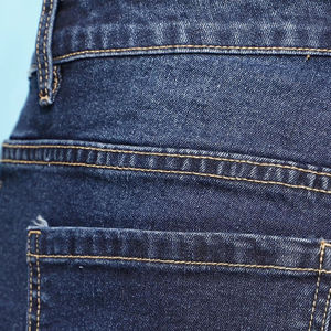 Shorts pour jeunes hommes été décontracté couleur unie Denim Shorts taille moyenne lavage foncé tissé Jeans avec jambe roulée motif chaud - Product Image 6