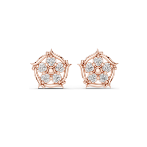 0.35 CT Lab Diamond Floral <b>Stud</b> <b>Earrings</b> for Women VVSVS EF Clarity 18KT, 14KT, 10KT Gold & 925 <b>Silver</b> White, Yellow, - Product Image 1