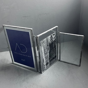 Picture frame table top folding photo frame unique <b>book</b> <b>design</b> with grey finish - Product Image 3