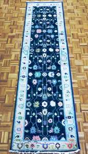 Alfombras de corredor turcas vintage altas azules hechas a mano tamaños personalizados (5x8 8x10) para sala de estar pasillo para niños-pedido mínimo 1 pieza de algodón - Product Image 2