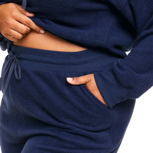 Conjunto de 2 piezas al por mayor de pantalones de chándal de punto con hombros caídos Sudadera con capucha en blanco lavada con pantalones de chándal Sudadera cómoda Pantalones de chándal - Product Image 4