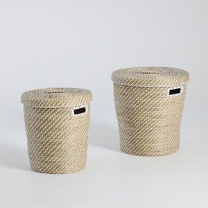 Cesta de lavandería de hierba marina natural, solución de almacenamiento para el hogar, cestas de ropa tejidas a mano de hierba marina - Product Image 5