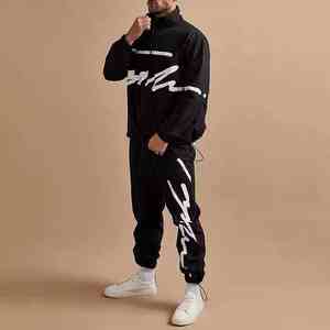 Streetwear d'entraînement léger Patchwork personnalisé Jogger pour hommes Costumes Sportswear Windrunner Cycling Nylon Windbreaker Tracksuits - Product Image 5