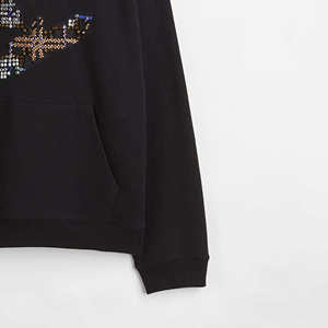 Sudadera con Capucha de Moda Urbana para Hombre y Mujer, con Cristales de Imitación, Diseño Personalizado, Estilo Brillante, Sudadera Doble con Capucha, Efecto Desgastado por el Sol - Product Image 5