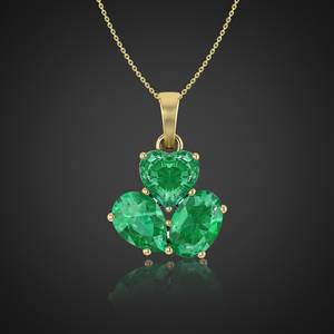 Collier pendentif émeraude zambienne multi-forme pendentif émeraude concepteur pendentif émeraude collier cadeau pour les femmes cadeau de fiançailles - Product Image 1